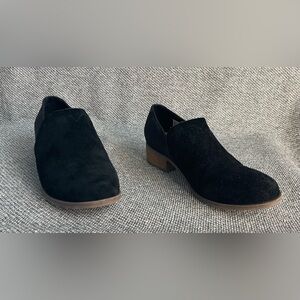 Women's Black Suede Slip-On Shoes